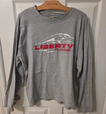 Camisa NCAA Liberty Flames Gris Manga Larga Talla XL Pelota Grande Deportes Foto 1 de 4