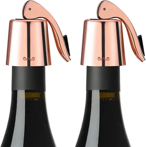 Stainless Steel Wine Bottle Stopper, Reusable Wine Saver with Silicone Seal, Dec - Picture 1 of 12
