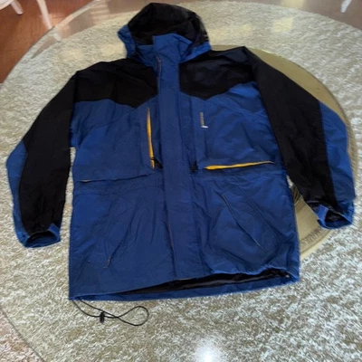 Chaqueta de Lluvia Stearns Dry Wear Adulto Hombre M Mediana Azul Empacable Capucha Cremallera Completa Foto 1 de 4