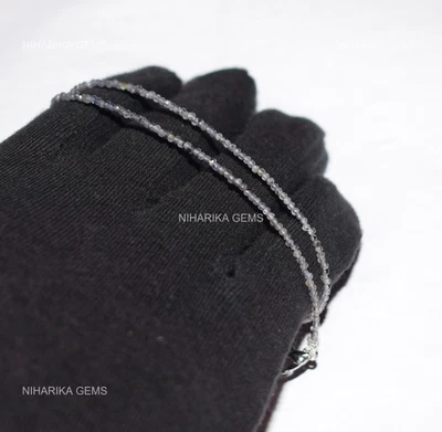 Collar redondo de plata de ley 925 con cuentas de boda de moda para esposa de piedras preciosas de iolita Foto 1 de 4