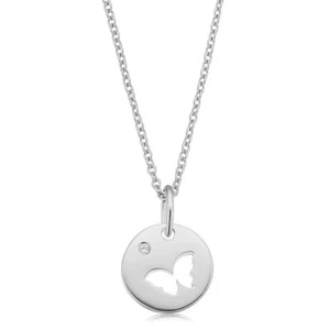 Zamel's Sterling Silver 40-45cm Cutout Butterfly Cubic Zirconia Necklace - Picture 1 of 1