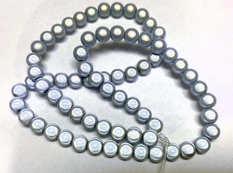 Cuentas, 1 filamento acrílico gris 6 mm cuentas MILAGROSAS japonesas con agujero de 1,5-2 mm * Foto 1 de 3