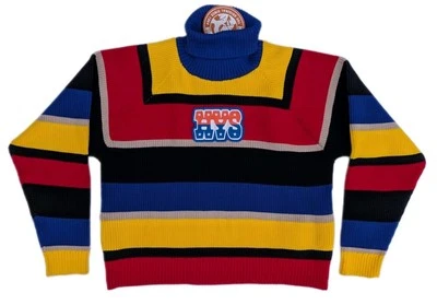 Hysteric Glamor Dizzy And Milky Campaign Logo Patch Striped Sweater NEW W TAGS - Image 1 of 4