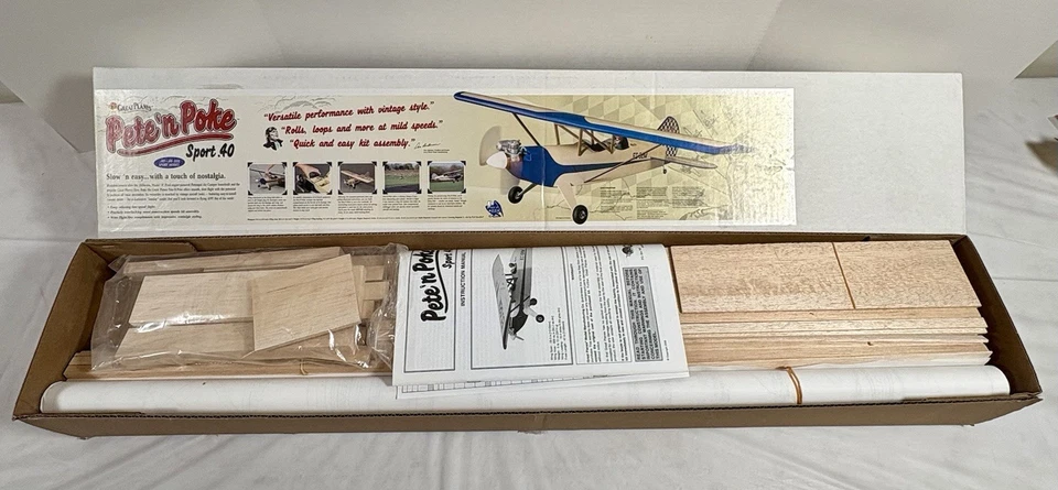 Great Planes Pete n Poke Sport 40 RC Plane Kit, Discontinued!  NEW IN OPEN BOX - Image 1 of 4