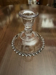 1 Clear Candlestick Holder With Candlewick Design - Picture 1 of 2