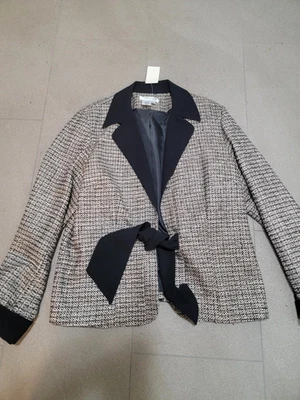 Chaqueta Blazer COLDWATER CREEK Mezcla de Lana Tweed con Cuello Negro y Corbata Talla 14 Foto 1 de 4