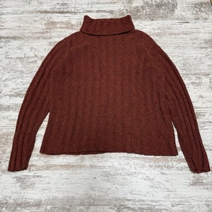 Vintage L.L. Bean Women’s Silk Wool Blend Turtleneck Sweater, Size M, Rib Knit - Picture 1 of 11