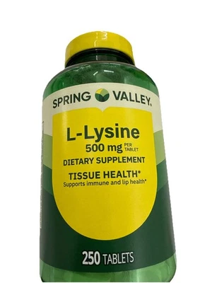 Spring Valley L-lisina 500 mg suplemento dietético - 250 unidades Foto 1 de 4