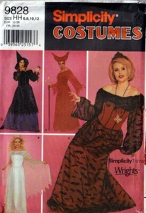 OOP Simplicity 9828 Muster Halloween Kostüm Hexe Goth Vampir Misses 6-12  - Bild 1 von 2