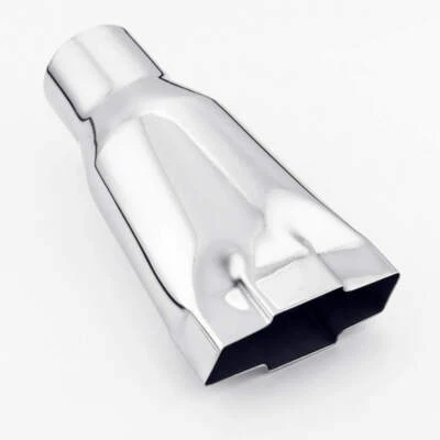 Punta de escape de acero inoxidable 304 con aspecto de pajarita Chevy de entrada pulida de 2,5" Foto 1 de 4