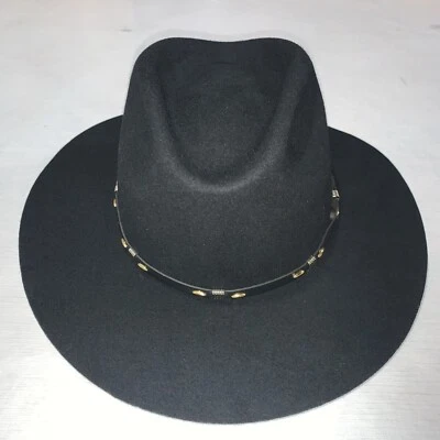 Sombrero de Lana Negro Wrangler Raiata Casino Distribuidor Vaquero Occidental Talla 7 1/4 Hecho en EE. UU. Foto 1 de 4