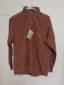Vintage River Trader Men's Red Paid Button Down Shirt M Medium - Picture 1 of 5