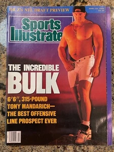 Sports Illustrated 24 de abril de 1989 - Tony Mandarich cubierta sin etiqueta funda - Imagen 1 de 1