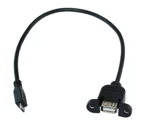 12inch USB 2.0 EXTENSION Micro-B 5 pin to A Female PANEL MOUNT Cable - Picture 1 of 3