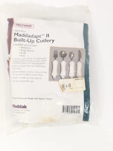 Ableware 4 Piece Set #74620-0014 Maddadapt II Built-Up Cutlery Stainless New - Picture 1 of 24