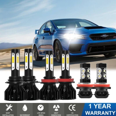 For Subaru WRX 2015 2016 2017-2019 Combo LED Headlight + Fog Light Bulbs Kit - Image 1 of 4