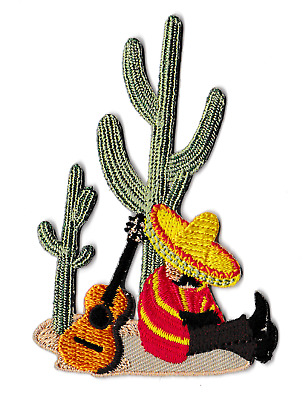 Patch écusson Patche Mexique Cactus Mexico Thermocollant Guitare Brodé Badge  • 2.90€
