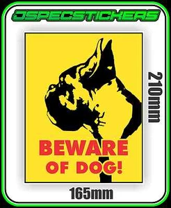 BULLDOG DOG WARNING STICKER BEWARE OF ANIMAL VINYL DECAL NOT A SIGN 21cmx16.5cm - Picture 1 of 1