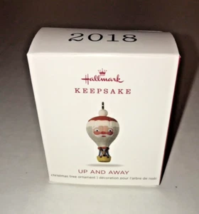 Hallmark 2018 Up and Away Hot Air Balloon Santa Miniature Christmas Ornament - Picture 1 of 2