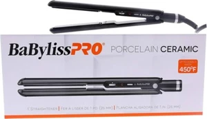 NEW! BABYLISS PRO 450° PORCELAIN CERAMIC 1" FLAT IRON HAIR STRAIGHTENER BP9557UC - Picture 1 of 5