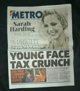 The UK Metro Newspaper 06/09/21 September 6th 2021 Sarah Harding Tribute - Bild 1 von 9