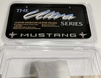 FORD MUSTANG License Plate Frame Stainless Steel Black - Ultra Series Plate - Image 1 of 4