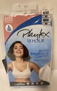 Playtex Damen 18 Stunden Aktiv Atmungsaktiv Komfort BH Ohne Bügel Weiß 40DDD Neu - Bild 1 von 3