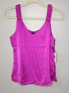 NWT 1. State Silky Magenta Ruched Strap Tank Size Small - Picture 1 of 5