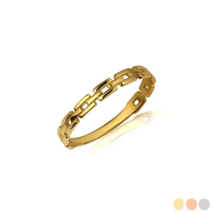 Gold Chain Link Protection Band Ring (Available in Yellow/Rose/White Gold) - Picture 1 of 5