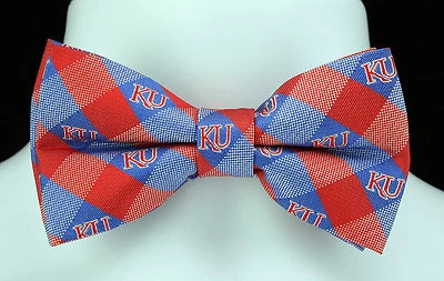 Галстук-бабочка мужской Kansas Jayhawks регулируемый университетский клетчатый синий галстук-бабочка - Изображение 1 из 2