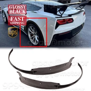 For Corvette C7 2014-2019 GP Style 2x Glossy Black Rear Wheel Trim Fender Flares - Picture 1 of 15