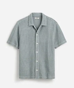 Madewell Shirt Herren XS Blau Struktur-Strick Kurzarm Pullover Neu Streifen Kastig - Bild 1 von 16