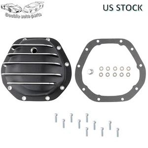 w/Gasket & Drain Plug 10-Bolt For Dana 44 Rear Differential Cover Aluminum Black - Picture 1 of 9