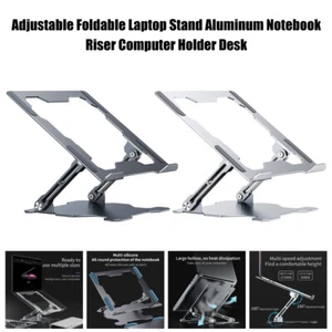 Adjustable Folding Desktop Holder Metal Laptop Riser Stand for MacBooks, Laptops - Picture 1 of 15