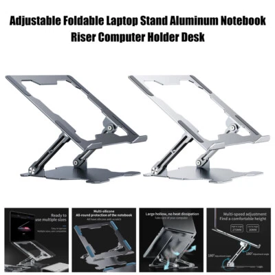 Adjustable Folding Desktop Holder Metal Laptop Riser Stand for MacBooks, Laptops - Image 1 of 4