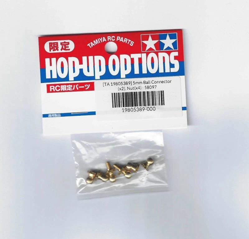 Tamiya 9805389 5mm Ball Connector w/Nut Set For Top Force/High-Lift/M06/DF03 - Image 1 of 1