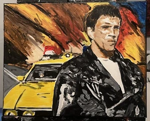 “Mad Max 1979”, Art, Painting Stretched Canvas #michaelscottwoodcock 16” X 20” - Picture 1 of 4