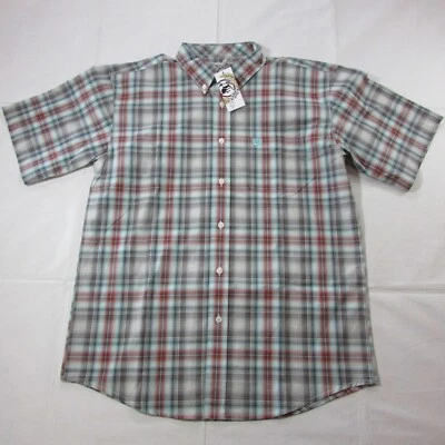Camisa ocidental Cinch masculina XXL manga curta xadrez botão para cima - Multi - Imagem 1 de 2