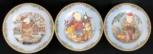 Sakura WOODLAND SANTA Salad / Dessert Plate 8" Debbie Mumm Christmas - Picture 1 of 5