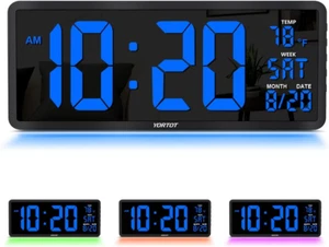 16 Zoll große digitale Wanduhr mit 4 Stufen Helligkeitsdimmer, Fernbedienung, - Bild 1 von 7