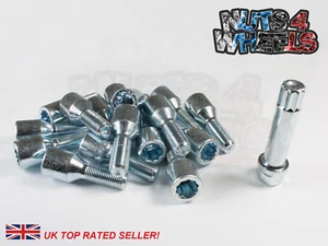 16 x Chrome Tuner Alloy Wheel Bolts M12x1.25 fits Fiat Idea Punto - Picture 1 of 3