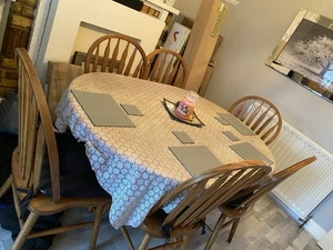 Wooden Dining Table with 6 Chairs - Picture 1 of 4
