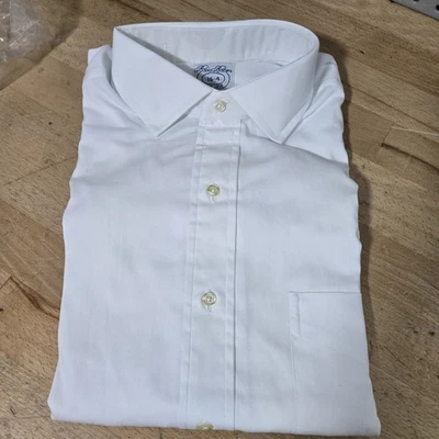 Camisa De Colección Brooks Brothers 16-4 Blanca Abotonada Manga Larga Calce Relajado NUEVA Foto 1 de 4