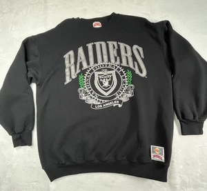 Felpa vintage Los Angeles Raiders uomo XL di noce moscata nera - Foto 1 di 11