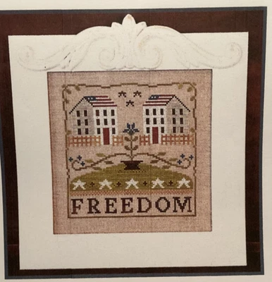 PATTERN Freedom House Flag Cross Stitch Sampler NEW Little House Needleworks - Image 1 of 4