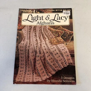 Vtg Rare Leisure Arts Light & Lacy Afghans Crochet Pattern 1995 Leaflet 2715 - Picture 1 of 3