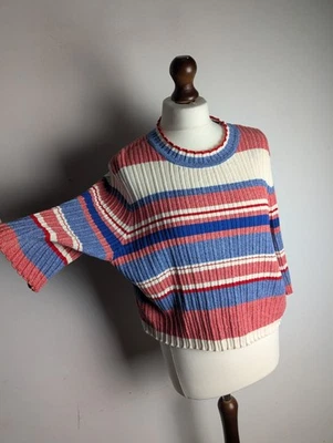 H&M Woman's Stripe Half Sleeve Crop Jumper Size XL - Image 1 of 4