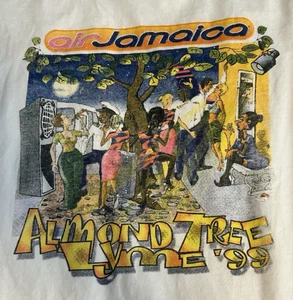 T-shirt vintage punto singolo Air Jamaica 1999 rara volo aereo volante festa divertimento - Foto 1 di 7