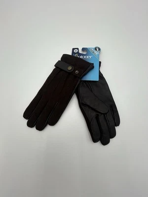 Isotoner Men's Gloves SmarTouch Brown Leather Touchscreen Sizes M, L, & XL NWT - Image 1 of 4