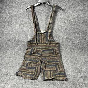 Lakhays Overalls Womens Small Medium Striped Patchwork Boho Shorts Nepal - Picture 1 of 9